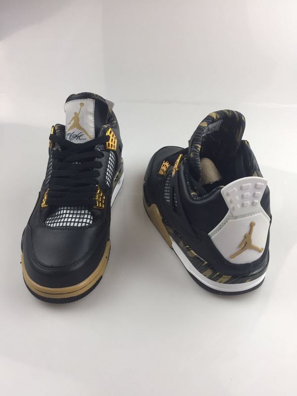 2017 Jordan 4 Black Gold Shoes